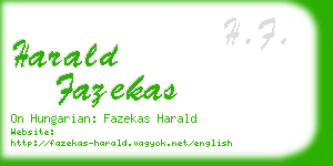 harald fazekas business card